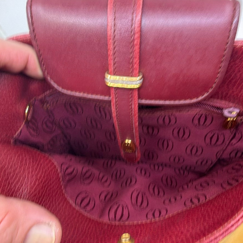 Cartier Must de Cartier Burgundy Leather Shoulder Bag - Picture 5 of 8